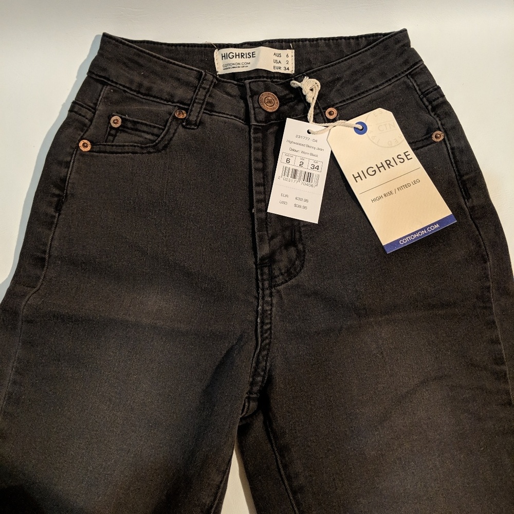 NEW High waist faded black jeans